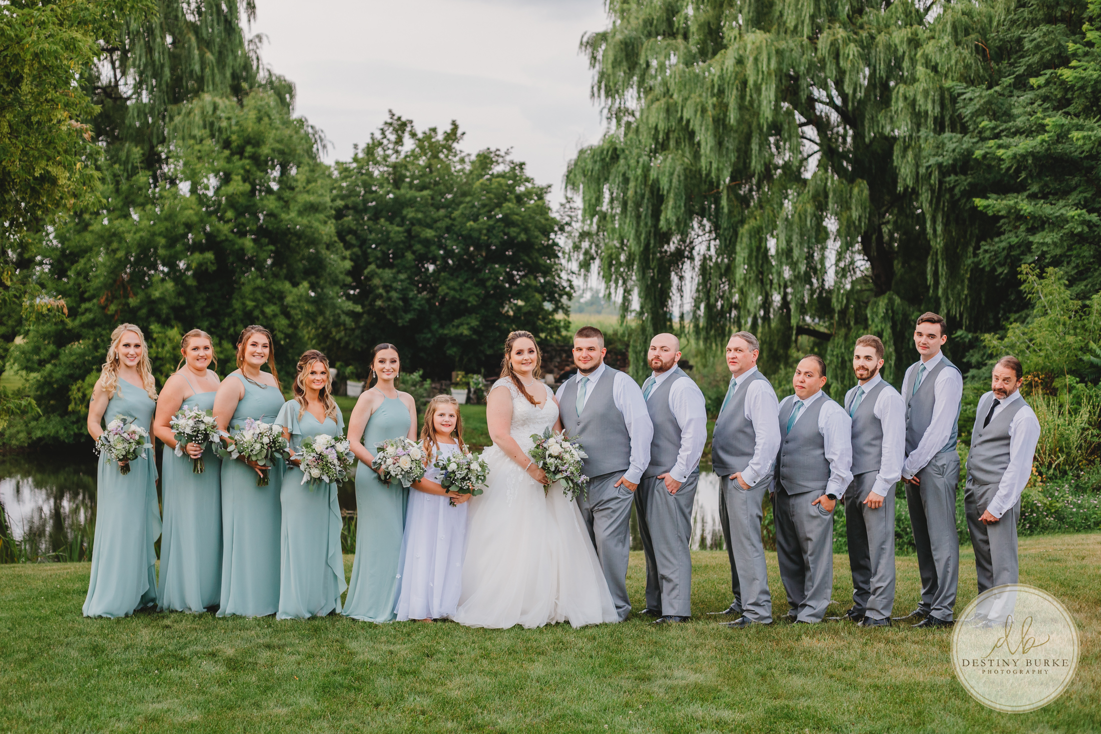 Bridal, Party, 13, bride, groom, bridesmaids, groomsmen, flower girl, Jerris Wadsworth Wedding, Caledonia, NY