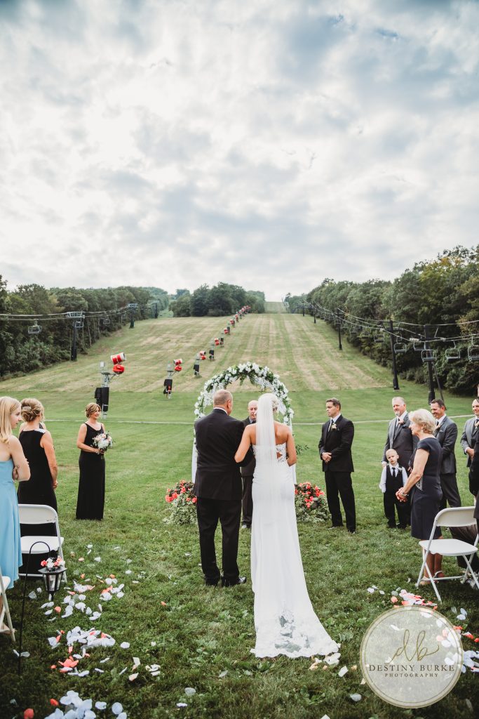 Bride and Groom's wedding day photographer in Canandaigua, NY at Bristol Mountain near Rochester, NY.