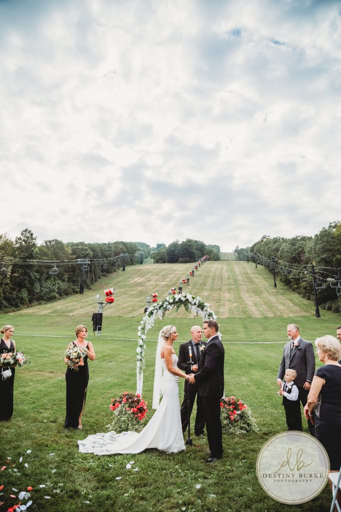 Bride and Groom's wedding day photographer in Canandaigua, NY at Bristol Mountain near Rochester, NY.
