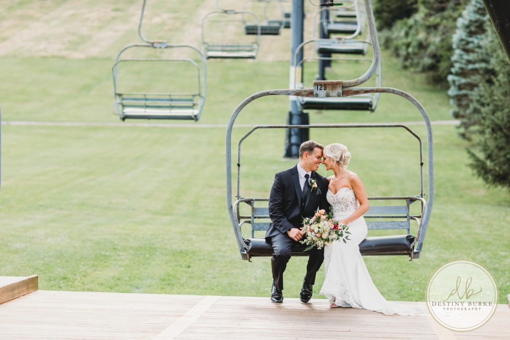 Bride and Groom's wedding day photographer in Canandaigua, NY at Bristol Mountain near Rochester, NY.