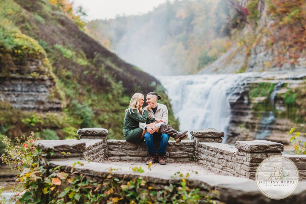 Engagement proposal photography session at Letchworth State Park in Castile, NY in the fall, near Rochester