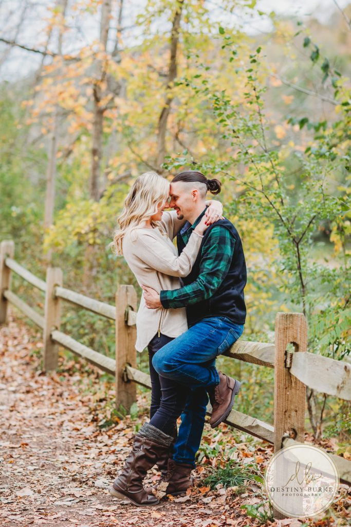 Engagement proposal photography session at Letchworth State Park in Castile, NY in the fall, near Rochester
