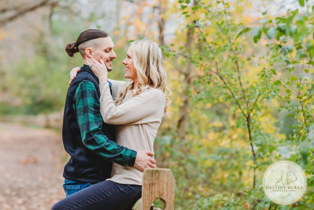 Engagement proposal photography session at Letchworth State Park in Castile, NY in the fall, near Rochester