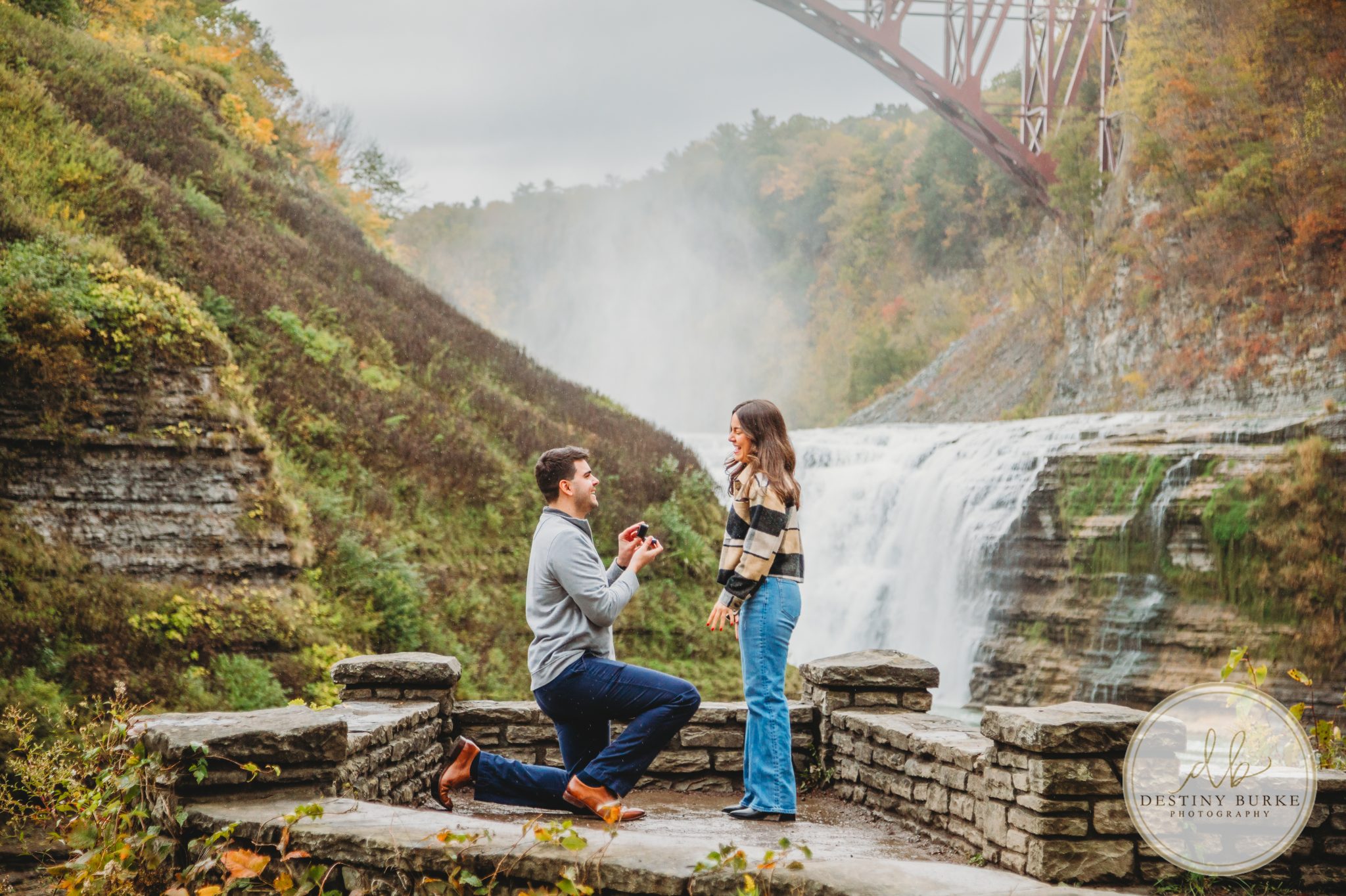 Surprise Proposal Engagement Photography at Letchworth | Castile, NY