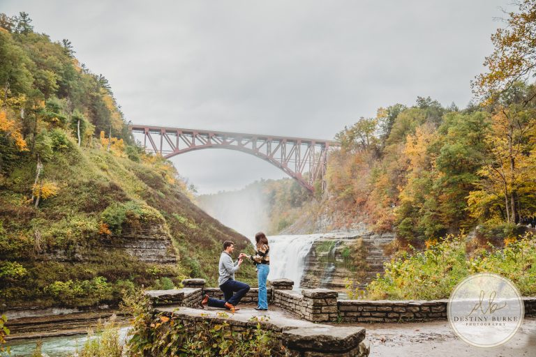 Surprise proposal at Letchworth State Park Castile, NY, near Rochester, Photography, photo session, Engagement Session, waterfalls