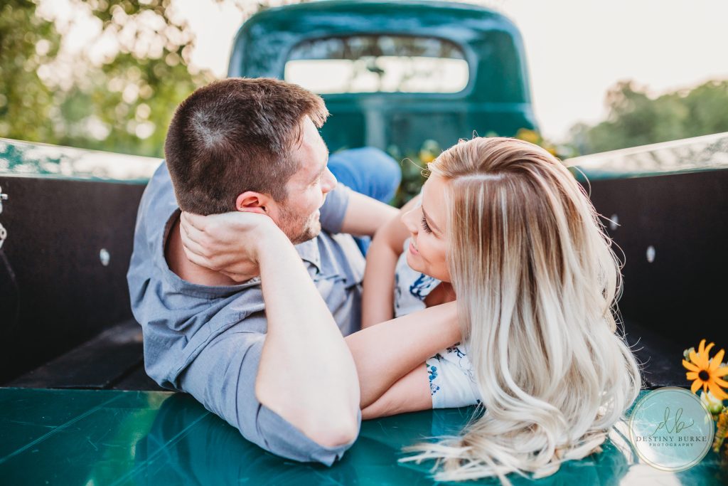 studabaker truck, couples engagement photography photo session in Avon, NY, florals by Sungrove Blossoms Events and Gifts