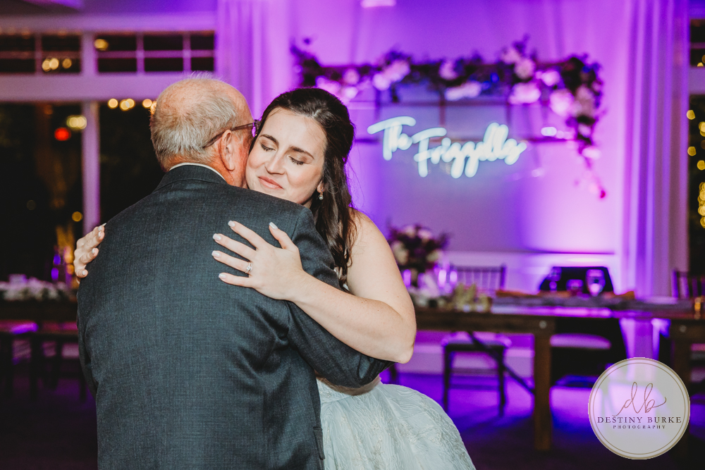 Couple's wedding day portraits from the best wedding photographer near Rochester, Brockport, NY Golf Course Venue Deerfield Country Club, purple themed marriage.