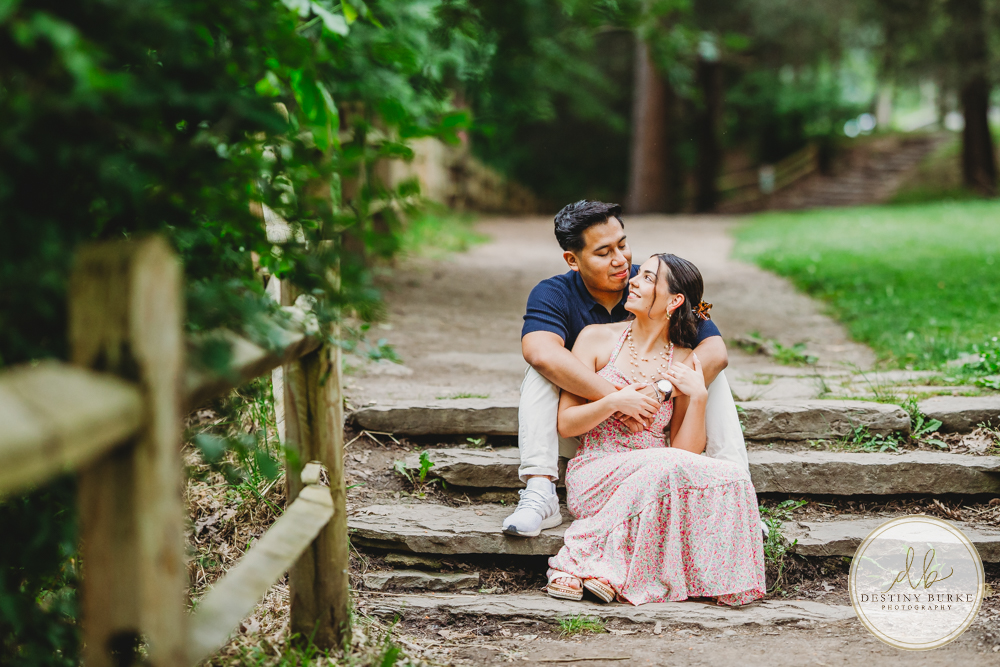 Rochester NY proposal photographer capturing sunrise engagement at Letchworth