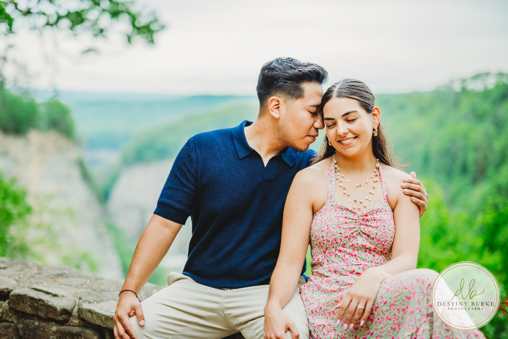 Rochester NY proposal photographer capturing sunrise engagement at Letchworth