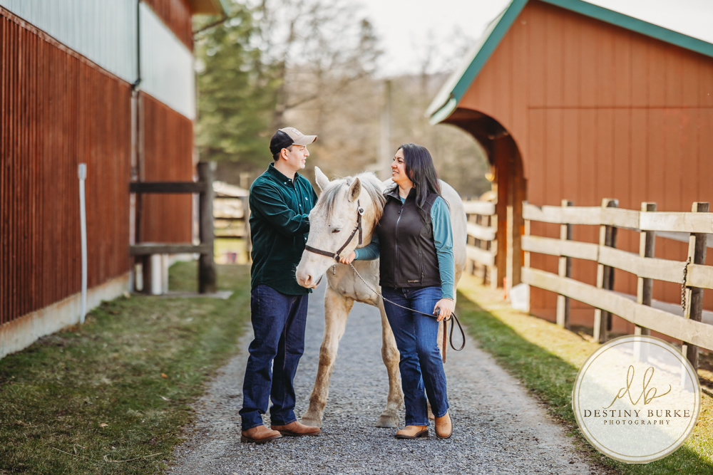 Best Nunda Horse Ranch Engagement Session | Engagement Photographer Nunda NY Near Rochester