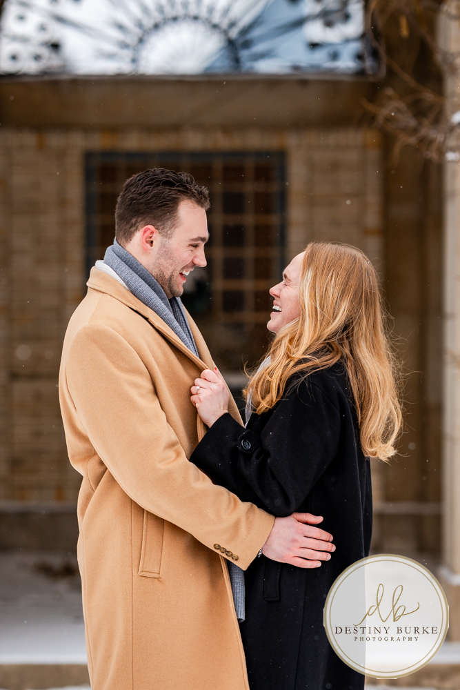 Emotional reaction during surprise proposal at George Eastman Museum in Rochester NY