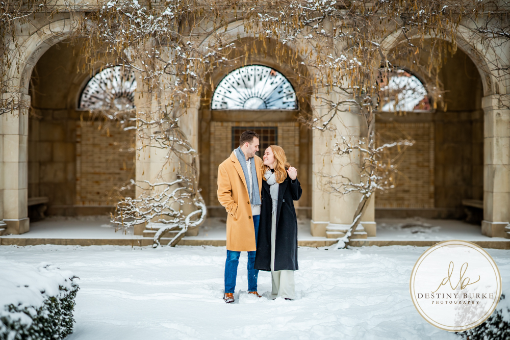 Emotional reaction during surprise proposal at George Eastman Museum in Rochester NY