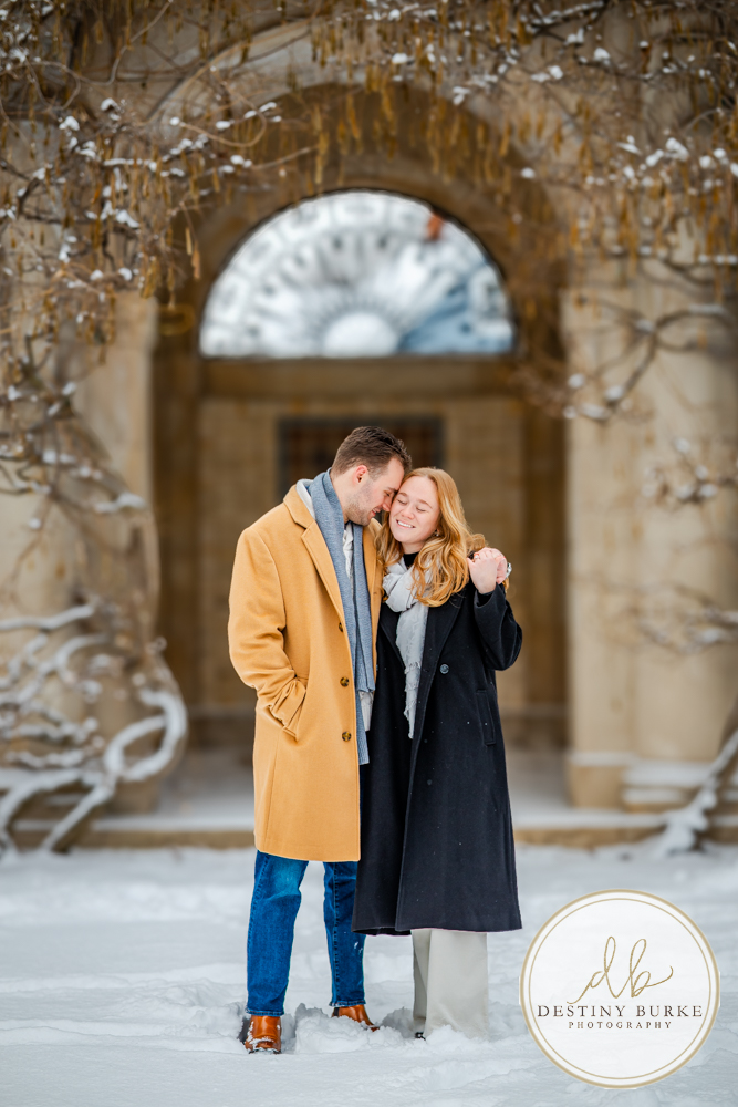 Emotional reaction during surprise proposal at George Eastman Museum in Rochester NY