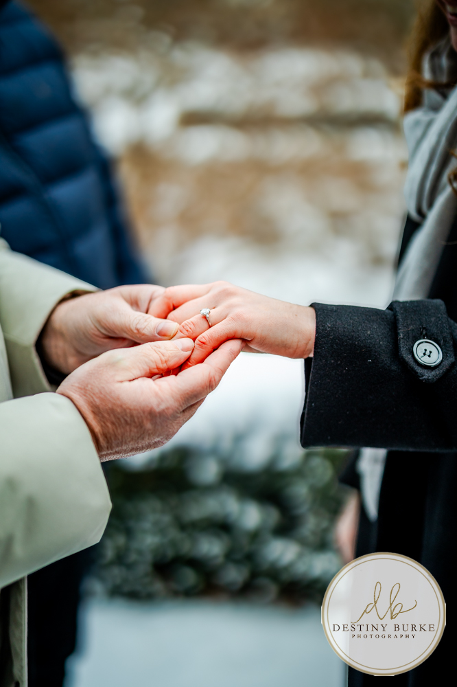 Emotional reaction during surprise proposal at George Eastman Museum in Rochester NY