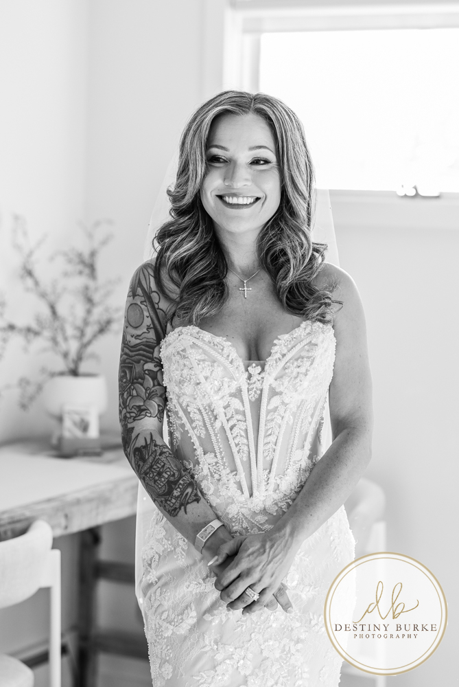 Outdoor wedding ceremony with family and friends in Rochester NY backyard sunset portraits