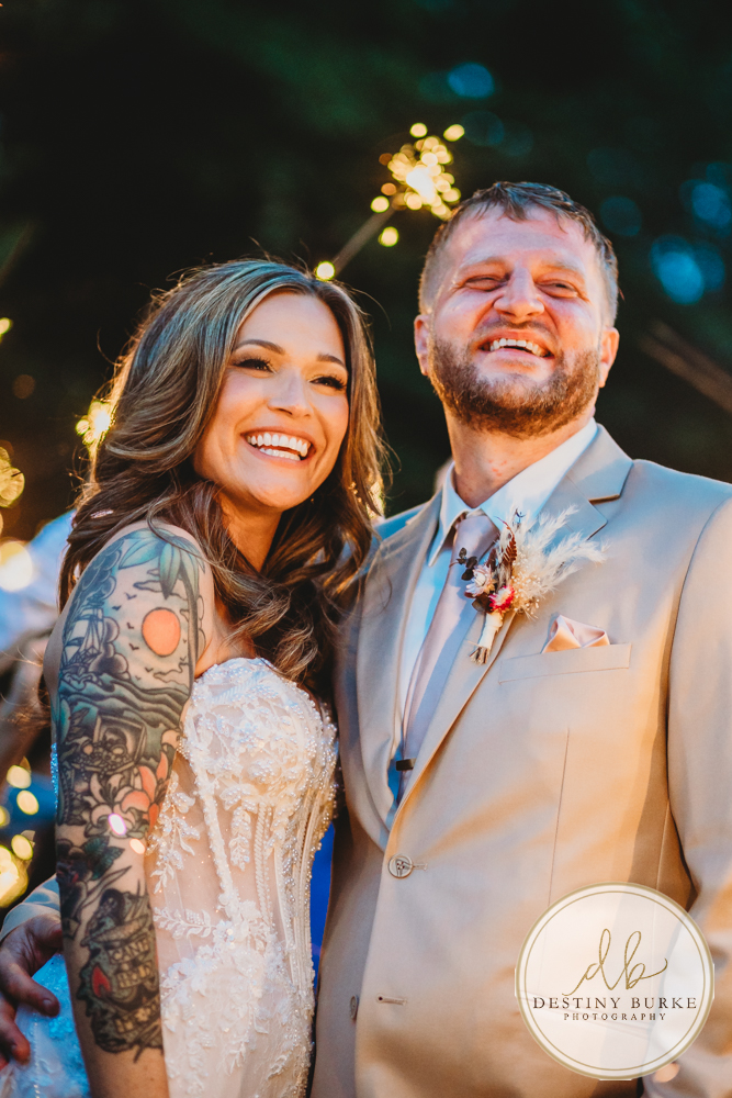 Outdoor wedding ceremony with family and friends in Rochester NY backyard