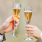 Engagement photos at Sunken Gardens Rochester NY golden hour romantic portraits Proposal photographer capturing candid engagement moment in Rochester NY