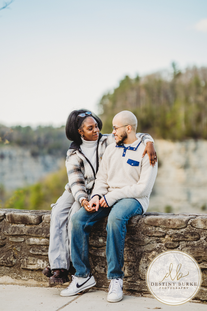 Upstate New York proposal photographer capturing surprise engagement at Letchworth State Park