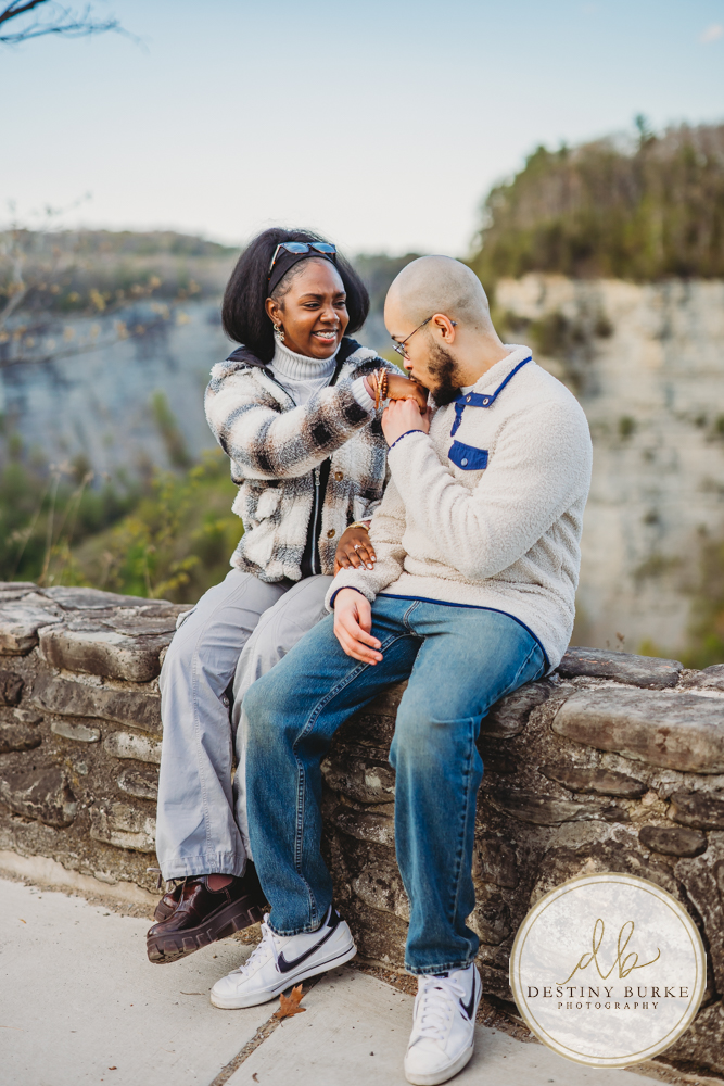 Upstate New York proposal photographer capturing surprise engagement at Letchworth State Park