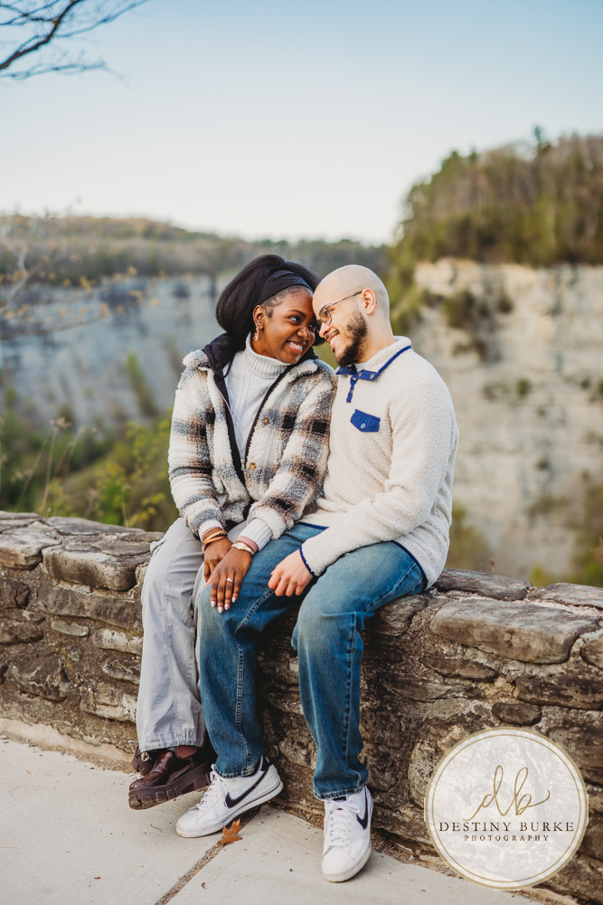 Upstate New York proposal photographer capturing surprise engagement at Letchworth State Park