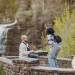 Upstate New York proposal photographer capturing surprise engagement at Letchworth State Park