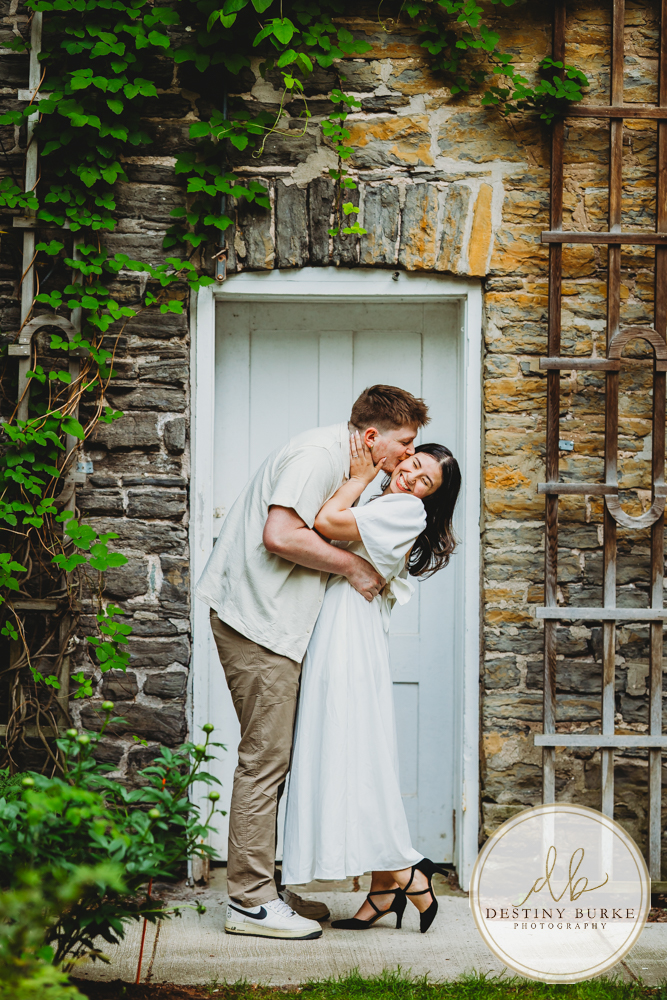 best engagement photographer near rochester ny, This is at Sunken Gardens in Highland Park