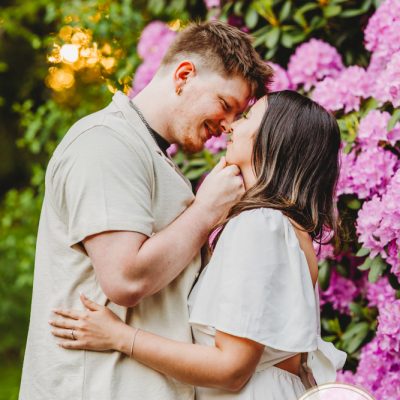 best engagement photographer near rochester ny, This is at Sunken Gardens in Highland Park