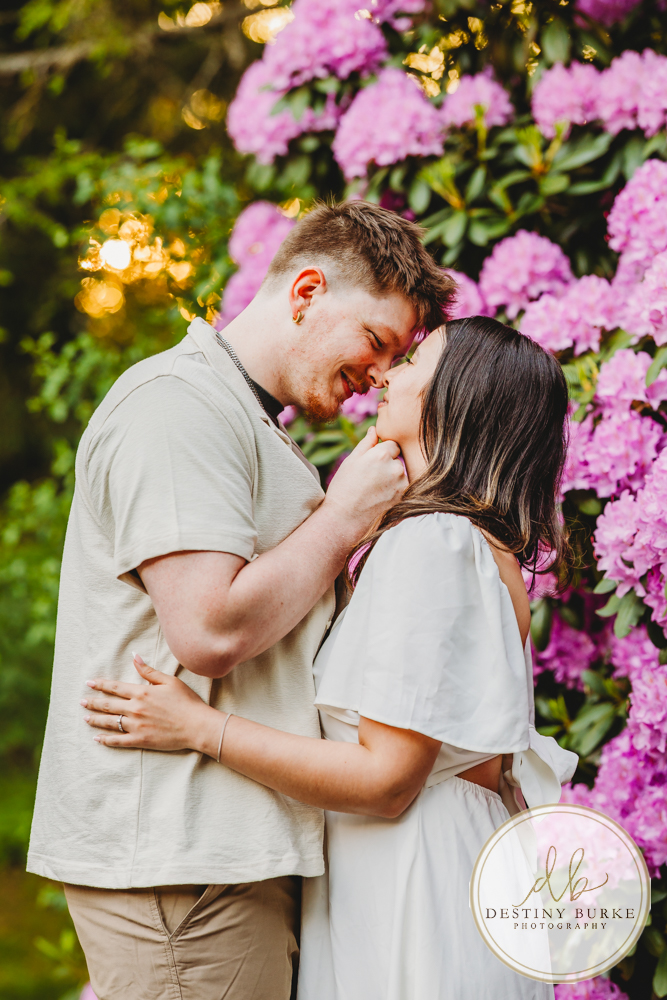 best engagement photographer near rochester ny, This is at Sunken Gardens in Highland Park