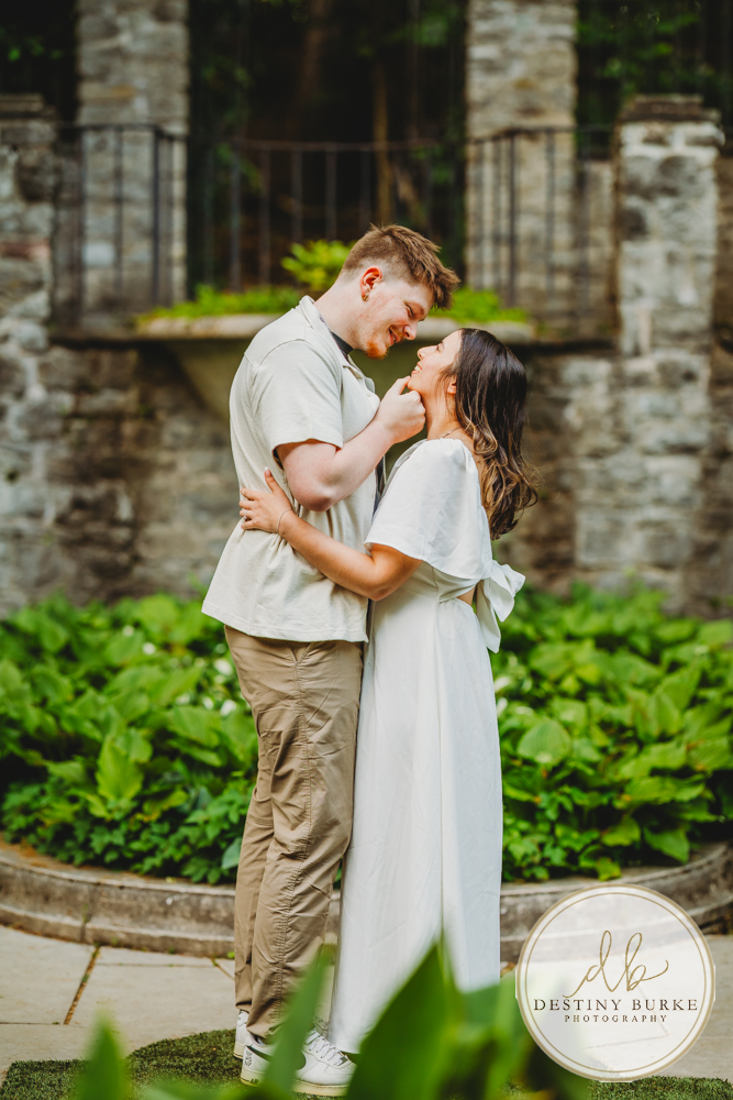 best engagement photographer near rochester ny, This is at Sunken Gardens in Highland Park