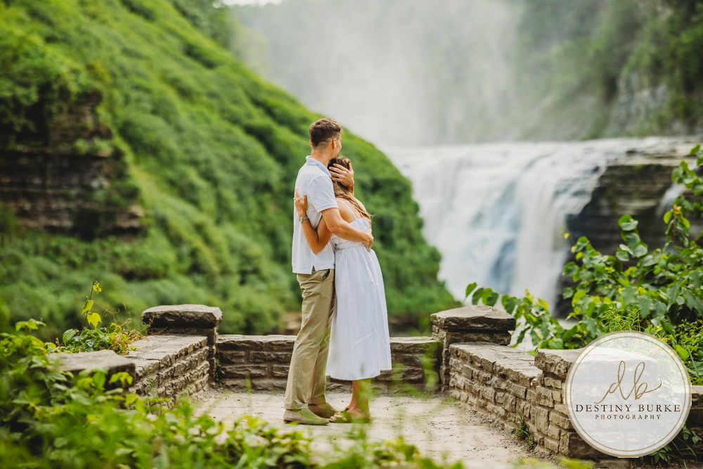 best surprise proposal and engagement photographer near rochester ny, This Letchworth State Park proposal at Upper Middle Falls waterfall