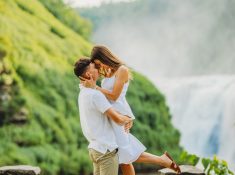 best surprise proposal and engagement photographer near rochester ny, This Letchworth State Park proposal at Upper Middle Falls waterfall