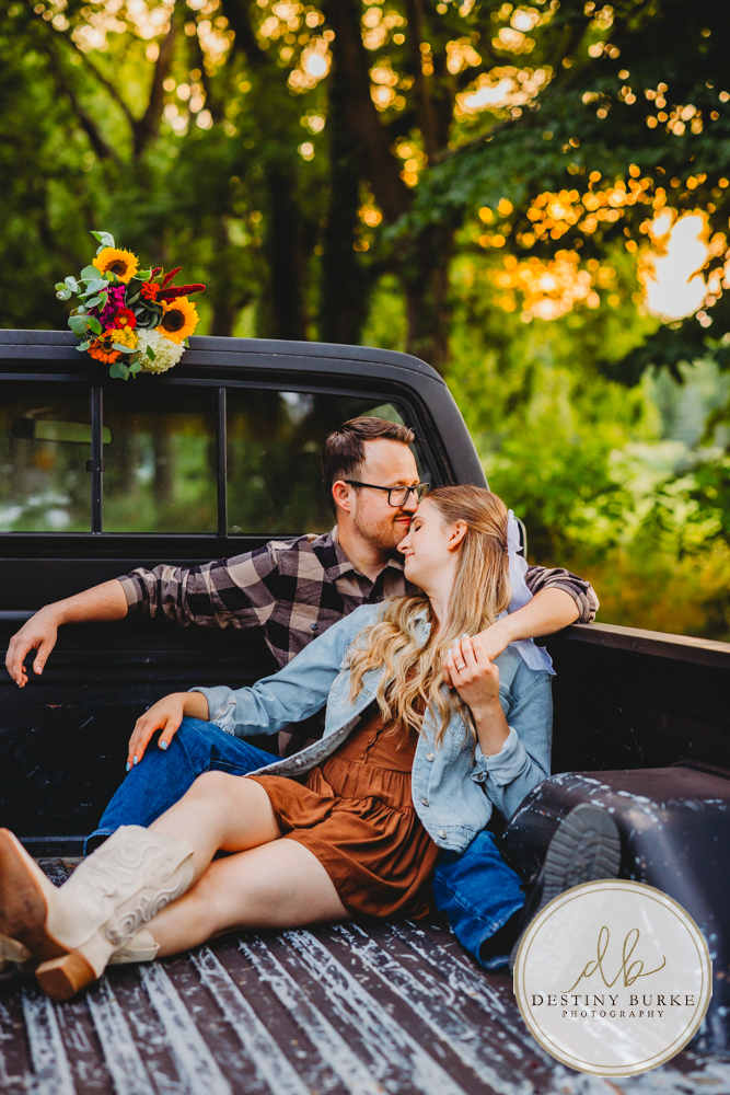 best engagement photographer near rochester ny using old truck