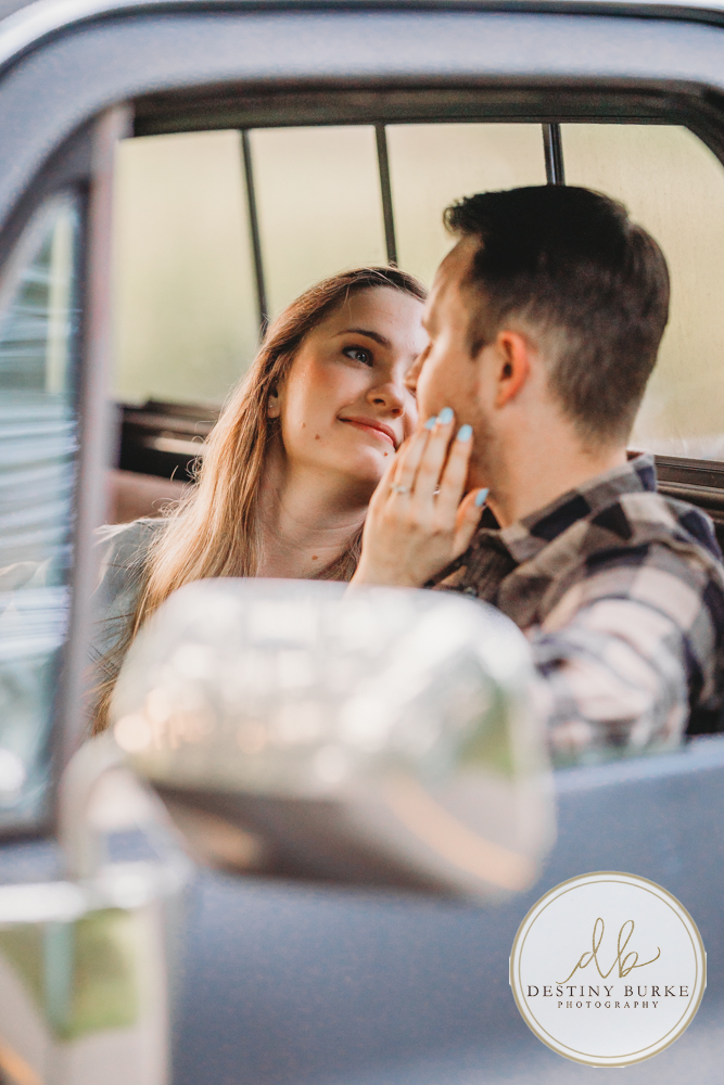 best engagement photographer near rochester ny using old truck