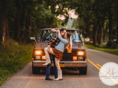 best engagement photographer near rochester ny using old truck